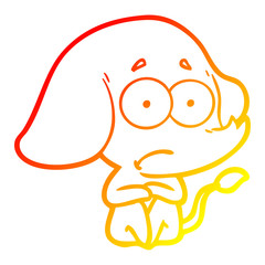 warm gradient line drawing cartoon unsure elephant