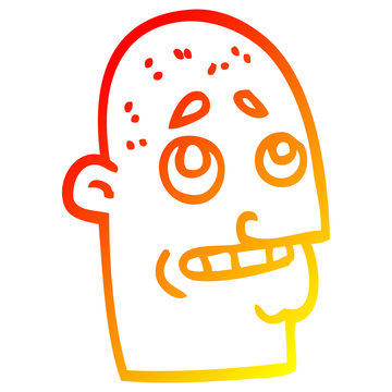 recommend clip art: warm gradient line drawing cartoon bald man