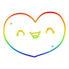 rainbow gradient line drawing cartoon love heart