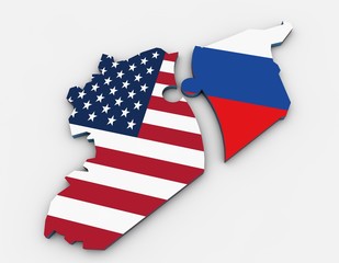 United States and Russia on the territory of Syria