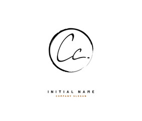 C CC Beauty vector initial logo, handwriting logo of initial signature, wedding, fashion, jewerly, boutique, floral and botanical with creative template for any company or business.