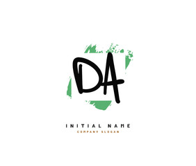 D A DA Beauty vector initial logo, handwriting logo of initial signature, wedding, fashion, jewerly, boutique, floral and botanical with creative template for any company or business.