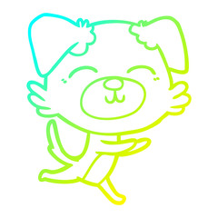 cold gradient line drawing cartoon dog