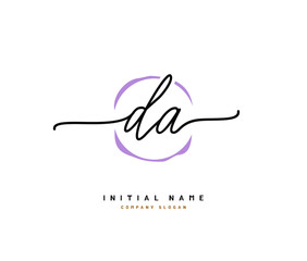 D A DA Beauty vector initial logo, handwriting logo of initial signature, wedding, fashion, jewerly, boutique, floral and botanical with creative template for any company or business.