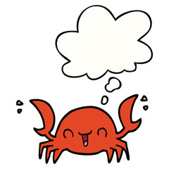 cartoon crab and thought bubble