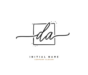 D A DA Beauty vector initial logo, handwriting logo of initial signature, wedding, fashion, jewerly, boutique, floral and botanical with creative template for any company or business.