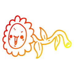 warm gradient line drawing cartoon flower