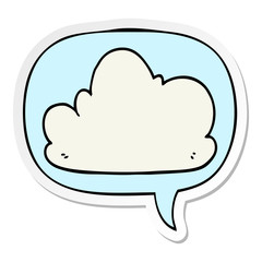 cartoon cloud and speech bubble sticker