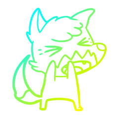 cold gradient line drawing angry cartoon fox