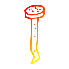 warm gradient line drawing cartoon old nail