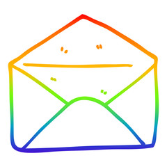 rainbow gradient line drawing cartoon envelope