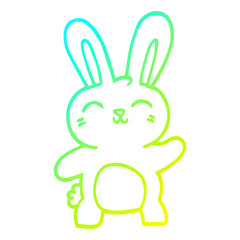 cold gradient line drawing cartoon cute bunny