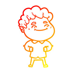 warm gradient line drawing cartoon friendly man