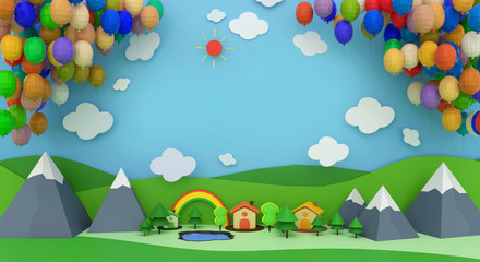 3D Rendering of Children's Abstract Background