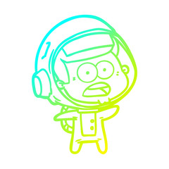 cold gradient line drawing cartoon surprised astronaut