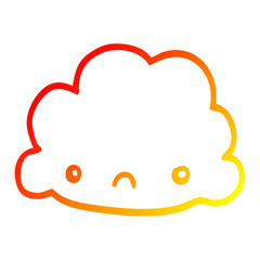 warm gradient line drawing cartoon cloud