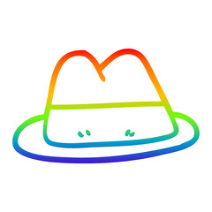 rainbow gradient line drawing cartoon old style hat