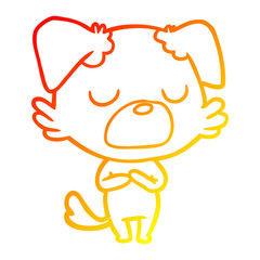 Obraz premium warm gradient line drawing cartoon dog