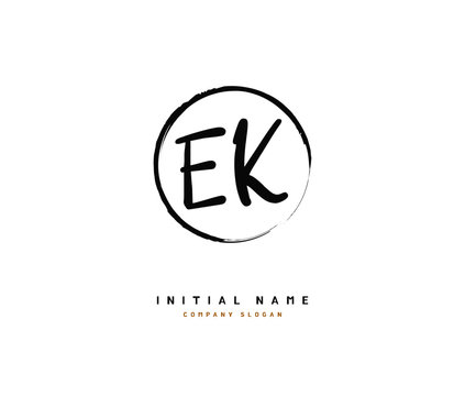 E K EK Beauty vector initial logo, handwriting logo of initial signature, wedding, fashion, jewerly, boutique, floral and botanical with creative template for any company or business.