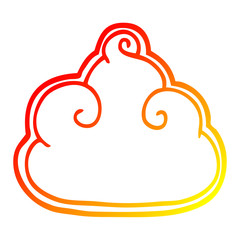 Obraz premium warm gradient line drawing cartoon storm cloud