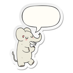 cartoon elephant and speech bubble sticker
