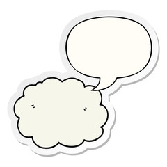cartoon cloud and speech bubble sticker