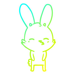 cold gradient line drawing curious bunny cartoon