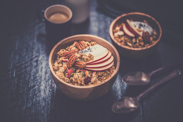 Apple & Pecan Granola Muesli Breakfast Setting