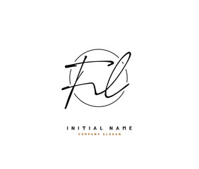 F L FL Beauty vector initial logo, handwriting logo of initial signature, wedding, fashion, jewerly, boutique, floral and botanical with creative template for any company or business.