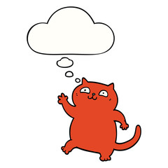 cartoon cat and thought bubble
