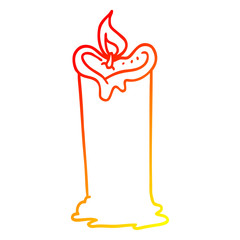 warm gradient line drawing cartoon candle