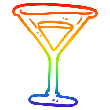 recommend clip art: rainbow gradient line drawing cartoon martini