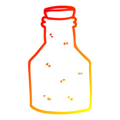warm gradient line drawing cartoon old ceramic bottle with cork