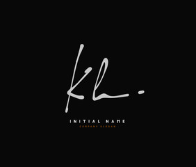 K H KH Beauty vector initial logo, handwriting logo of initial signature, wedding, fashion, jewerly, boutique, floral and botanical with creative template for any company or business.