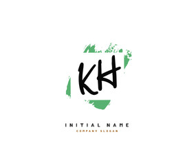 K H KH Beauty vector initial logo, handwriting logo of initial signature, wedding, fashion, jewerly, boutique, floral and botanical with creative template for any company or business.