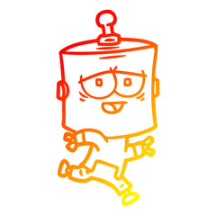 warm gradient line drawing cartoon robot