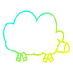 cold gradient line drawing cartoon sheep