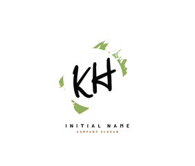 K H KH Beauty vector initial logo, handwriting logo of initial signature, wedding, fashion, jewerly, boutique, floral and botanical with creative template for any company or business.