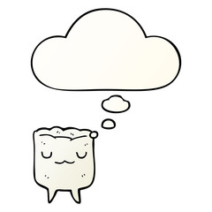 cartoon tooth and thought bubble in smooth gradient style