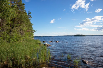 Lake scenery in Malonsaari, Imatra Finland