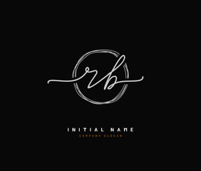 R B RB Beauty vector initial logo, handwriting logo of initial signature, wedding, fashion, jewerly, boutique, floral and botanical with creative template for any company or business.