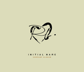 R B RB Beauty vector initial logo, handwriting logo of initial signature, wedding, fashion, jewerly, boutique, floral and botanical with creative template for any company or business.