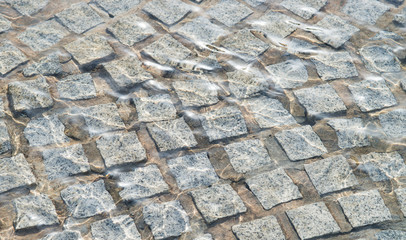 Stream water flowing over rock