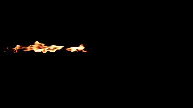 Slow motion flamethrower on black background