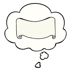 cartoon banner and thought bubble