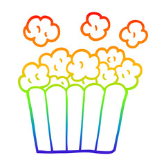 rainbow gradient line drawing cartoon cinema popcorn