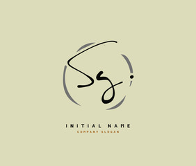 S G SG Beauty vector initial logo, handwriting logo of initial signature, wedding, fashion, jewerly, boutique, floral and botanical with creative template for any company or business.
