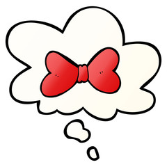 cartoon bow tie and thought bubble in smooth gradient style