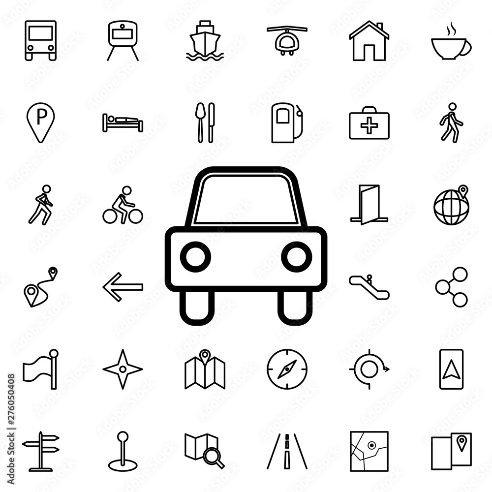 Poster car icon. universal set of navigation for website design and development, app development