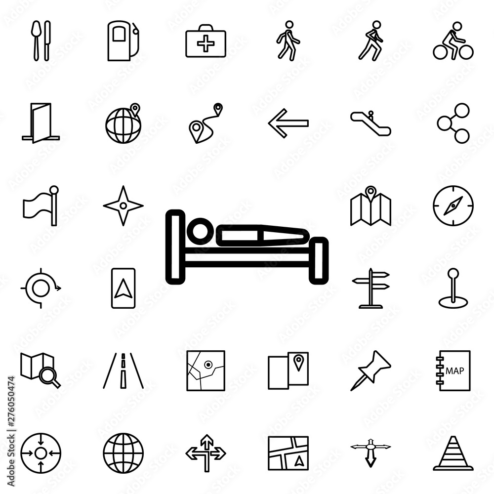 Poster bed icon. universal set of navigation for website design and development, app development